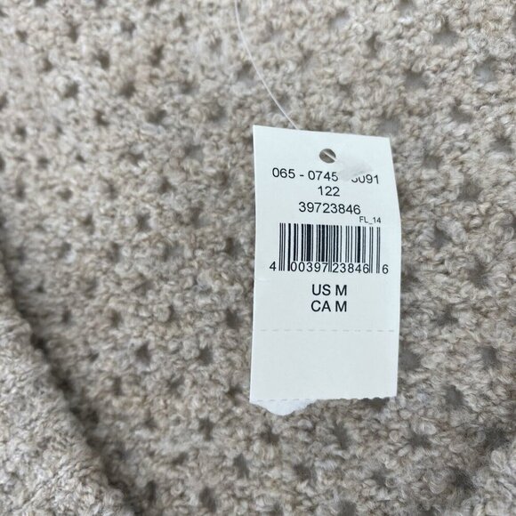 Aerie Oversized V-Neck Knit Sweater Size M Eyelet Beige NWT Beach Boho - Picture 7 of 11